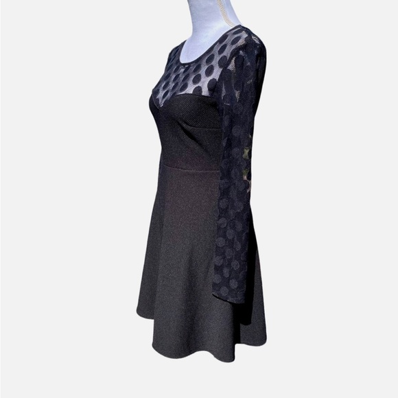 Lulus Long Sleeve Black Polka Dot Women's Size Small - Picture 5 of 10
